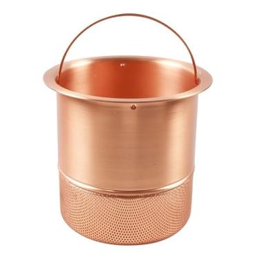 Imagem de Cesta interna de pia profunda cromada de cobre de aço inoxidável de 13,5 cm, cesta de filtro de filtro de pia de cozinha, QS697