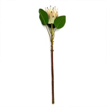 Imagem de Haste De Flor Artificial Protea Frosted Com Coat Salmão 50 Cm F04 - D'
