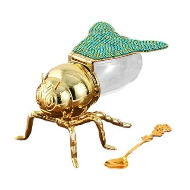 Imagem de Fenteer Bee Honey Jar açúcar Toque de armazenamento Pote de condimentos para jantar Presente de inauguração sobremesas festivas, Color D