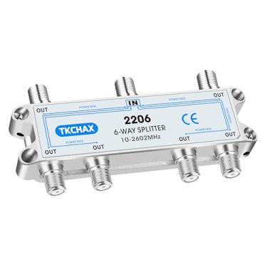 Imagem de TKCHAX Divisor De Cabo Coaxial, Suporte 10-2602 Mhz, Compatível Com Rg6 Rg59 Coaxial, Funciona Com Moca2.5 E Moca3.0, Catv, Tv Via Satélite, Antena, Hdtv E Internet De Alta Velocidade (Divisor De Ca