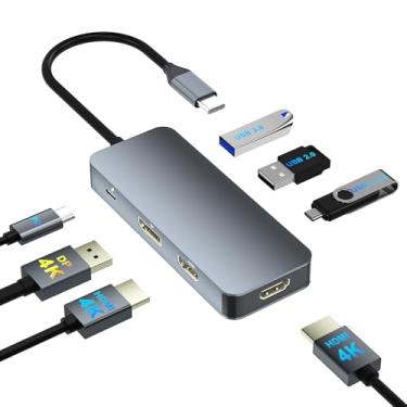 Imagem de Aibilangose Docking Station Dual Monitor Para Dell/Hp/Mac, Docking Station 7 Em 1 Para Laptop, 3 Monitores Com 2 Hdmi 4K A 60 Hz/Displayport/3 Usb/100 W Pd, Adaptador Para Monitor Duplo, Adaptador H