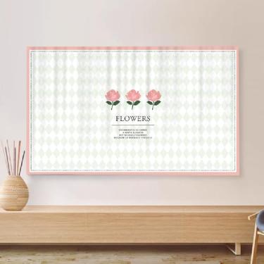 Imagem de Capa de TV para capô de televisão, capa protetora contra poeira de TV, tecido protetor de tela LED, moderno, estilo simples, moderno, minimalista, sala de estar, quarto, capa de TV (tamanho: 61 ~ 65