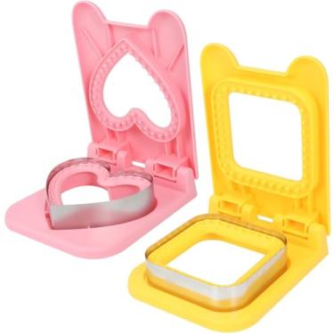 Imagem de Sanduicheira, Cortadores De Sanduíche Para Almoço Infantil, Cortador E Selador De Sanduíche Sem Crosta, Lancheiras Escolares e Bento Boxes Meninos Meninas, Quadrado, Forma De Coração (Estilo A)