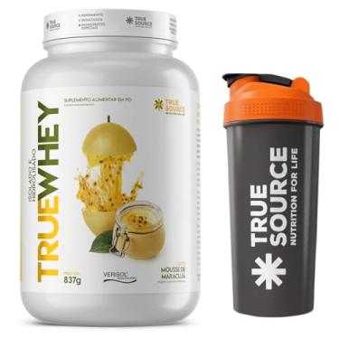 Imagem de Combo True Source Whey Protein Hidrolisado e Isolado c/colágeno Verisol (837g, MOUSSE DE MARACUJA) + Coqueteleira Oficial