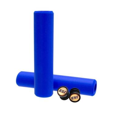Imagem de ESI Grips Extra grosso – Punhos MTB de silicone – o máximo conforto e controle para ciclistas de montanha e e-bike, punhos de silicone durável para um passeio suave (azul)