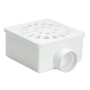 Imagem de Ralo Seco Quadrado Com Grelha Branca 100x40mm - AMANCO