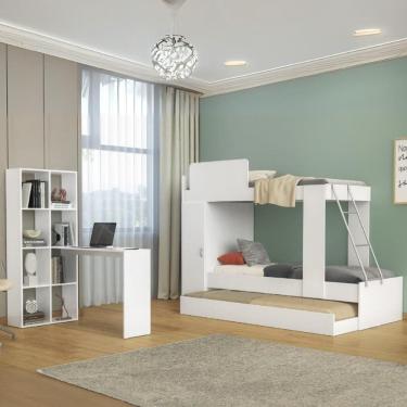 Imagem de Treliche para Colchão 78x188cm com 1 Porta e Escrivaninha Multimóveis MP4364