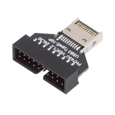 Imagem de chenyang Conector de painel frontal USB 3.2 tipo E macho para USB 3.0 19 pinos fêmea 10 Gbps adaptador de extensão de cabeçalho para placa-mãe com chipset HUB