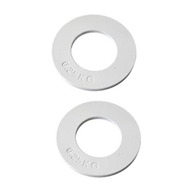 Imagem de Aymzbd 2PCS Placas de peso fracionário mudam peso 3,86 "Diâmetro placas adicionais para treinamento de força Ginásio de fitness padrão, 0.25 Kg Branco