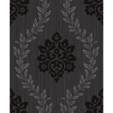 Imagem de Papel De Parede Fusion Damask Grafite Preto - Rolo 10m X 0,53m