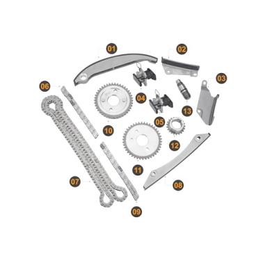 Imagem de SDELSOR Kit de corrente de sincronização de motor 13 peças com tensor [compatível com OHV, 6Cyl 2,7L] Compatível com Dodge Magnum 05-07, Stratus 03-06, Intrepid 02-04, Charger 2006 2007 e Chrysler