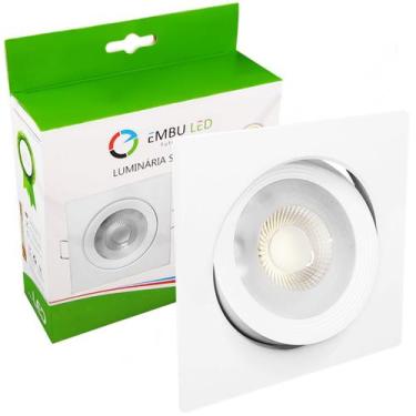 Imagem de Spot PAR20 Embutir Quadrado 10w Branco Quente Bivolt 11cm - EMBULED, 1
