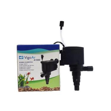 Imagem de Bomba Submersa para Aquario VigoAr 1000l/h Oxigena até 300L, 110V