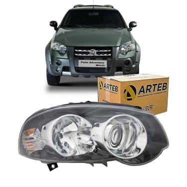 Imagem de Farol H1/h7 Adventure Molduras Central Do Bloco Eliptico Metalizadas Lado Esquerdo Arteb Weekend