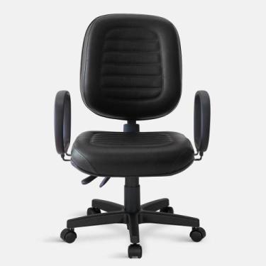 Imagem de Cadeira Diretor Belluno Giratória Back com Braços Preta - Flex Cadeira