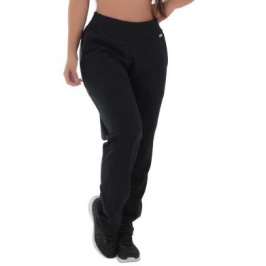 Imagem de Calça de Moleton Feminina Click Mais Bonita, Preto,  GG