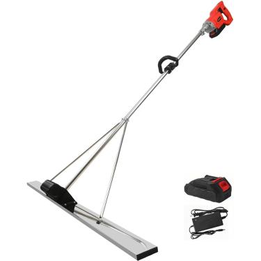 Imagem de Nivelador Elétrico Corete De 1,5 M, Kit De Vibrador Corete Screed, Vibrador Corete Alimentado Por Bateria 6000ma - Ferramenta De Acabamento De Mesa De Superfície Corete, 1Xbattery, 1.5M
