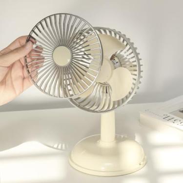 Imagem de YZYOE Ventilador de mesa recarregável, ventilador portátil de acampamento ao ar livre, 2 modos, adequado para sair, trabalhar, estudar, etc.