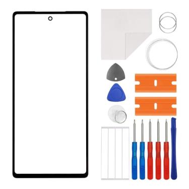 Imagem de E-yiiviil Substituição do digitalizador de lente de vidro frontal com conector compatível com Google Pixel 6A 6,1 polegadas com ferramentas
