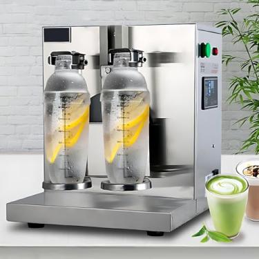 Imagem de Coqueteleira Automática para Chá, Leite e Coquetel Pro - Altura ajustável para copos, motor de 340 RPM e 120 W, mistura de 10 a 20 segundos, inclui 2 copos de 750 ml, pinças de gelo, dosador de d