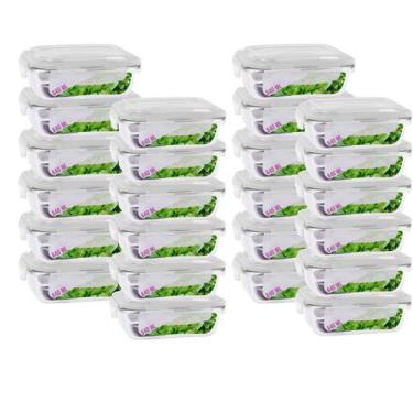 Imagem de Pote Vidro 640ml Marmita Tampa Hermética 4 Travas 24 unidade - Casa Li