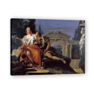 Imagem de Impressão em tela Rinaldo and Armida Giovanni Battista Tiepolo – Obra-prima rococó barroca, pintura escolar de Veneza, pintura a óleo decorativa para galeria doméstica 60 x 78 cm