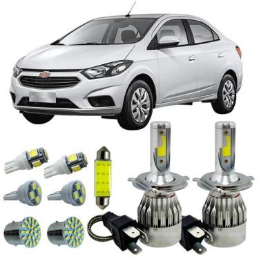 Imagem de GM Prisma Foco Simples Kit Lampadas Farol Teto Placa Ré T10 - LED