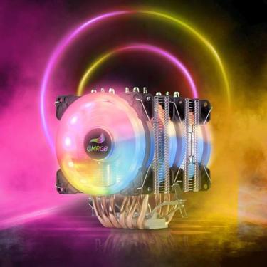 Imagem de Cooler Triplo Para Processador INTEL/AMD Dissipador Cobre LED RGB Diss