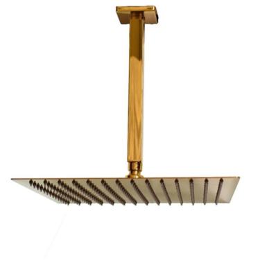 Imagem de Ducha Chuveiro Dourado Inox Teto Slim 20X20 Quadrado