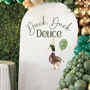 Imagem de Capiont Duck Duck Deuce Decal - Mallard Themed Second Birthday Decoration, 2nd Birthday Decoration Decals for Boys Girls, Balloon Arches, Photo Props (Duck Deuce 2nd green)