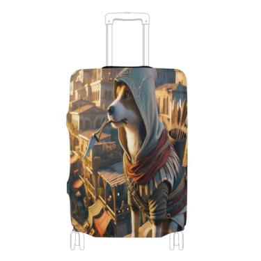 Imagem de Joisal Capas de bagagem de robô esqueleto para mala Tsa aprovadas para bagagem de 45 a 81 cm, Espadachim de cachorro, S 18-20 in