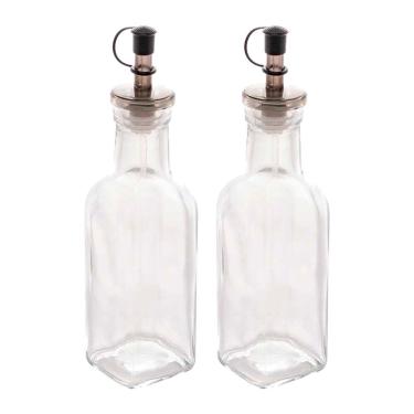 Imagem de Kit 2 Garrafas Para Azeite De Vidro Com Tampa Lyor 200ml