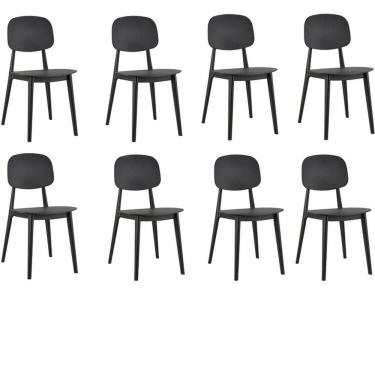 Imagem de Conjunto 8 Cadeiras Cátia Polipropileno Preto