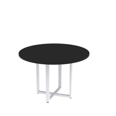 Imagem de Mesa De Reunião Redonda 100cm Mrr1100p25tub Preto/branco