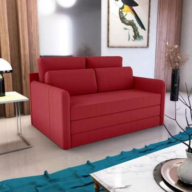 Imagem de Sofá Cama Retrátil Matrix Martina 2 Lugares Com Braços Goiaba