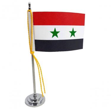 Imagem de Mini Bandeira De Mesa Da Síria 15 Cm Poliéster