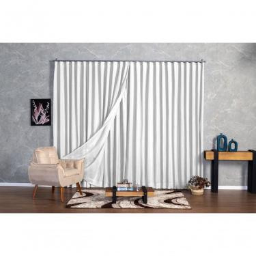 Imagem de Cortina Microfibra Com Linho 5,00x2,50 Para Trilho Duplo branco