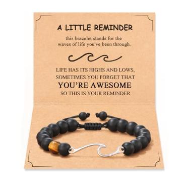 Imagem de Tarsus Pulseira de onda para mulheres e homens, Through The Waves of Life, presentes inspiradores para mulheres adolescentes, average, Sem Pedra Preciosa