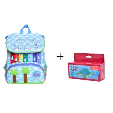 Imagem de Mochila Baby Sensorial + Meu Primeiro Giz de Cera 12 Cores - Win Paper