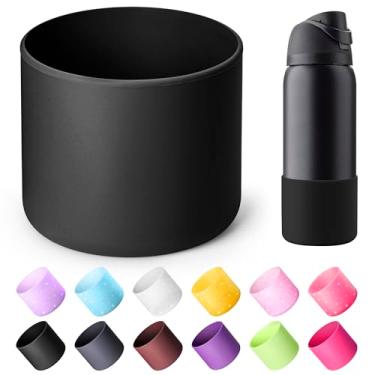 Imagem de Diumepo Bota de silicone para garrafas de água Owala de 946 ml, capa protetora antiderrapante para garrafas isoladas Owala Twist & FreeSip & Flip, base inferior da bota (preto)