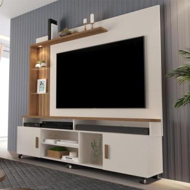 Imagem de Home para TV Plote Off White e Canela - CASA H