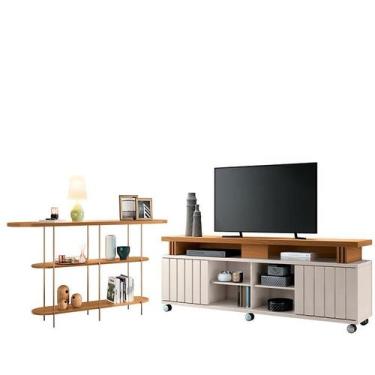 Imagem de Rack Bancada Rivera 1.8 com Aparador Infinity Cinamomo Off White  HB M