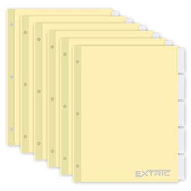 Imagem de Divisores de fichário, 5 abas para fichário de 3 anéis, 6 conjuntos de divisórias de fichário com abas (total de 30 abas para fichários) - Divisores de papel com abas de plástico transparente inseríveis