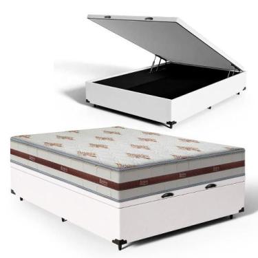 Imagem de Cama Box Baú com Colchão de Molas Ensacadas Anjos Classic Casal 138cm 