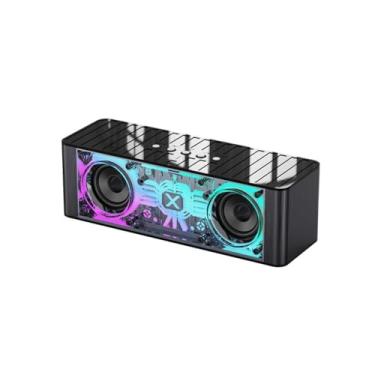 Imagem de Alto -falantes transparentes de mecha bluetooth 5.3 contrabaixo sem fio diafragma de subwoofer music rgb Light Mini Party Party Loudspeaker,Black