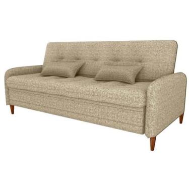 Imagem de Sofa Cama 2 Lugares 206 cm Donna Linho Vancouver E488 Palha Milani Sto
