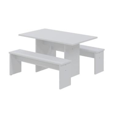 Imagem de Mesa de Jantar 135x80x74cm 2,5cm com 1 Banco Essence - Metalig