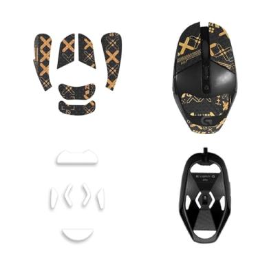Imagem de NOUKAJU Fita adesiva para mouse cobertura total para Logitech G303 e Logitech G302, fita antiderrapante para mouse, kit de atualização de mouse profissional resistente ao suor (almofada para pés +