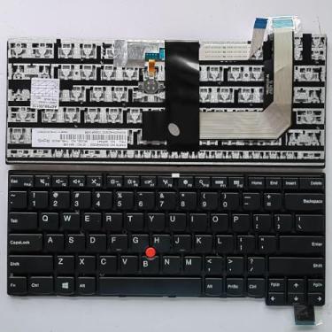 Imagem de Siakoocty Teclado de substituição para laptop US Layout para Lenovo ThinkPad T460s T460p T470s T470p 00PA522 00PA440 01EN752 com moldura, TrackPoint, sem retroiluminação preta