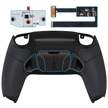 Imagem de eXtremeRate Kit de remapeamento RISE4 de botões de metal real preto para controle PS5 com cabo emborrachado preto redesenhado, placa de atualização e 4 botões traseiros para controle PS5